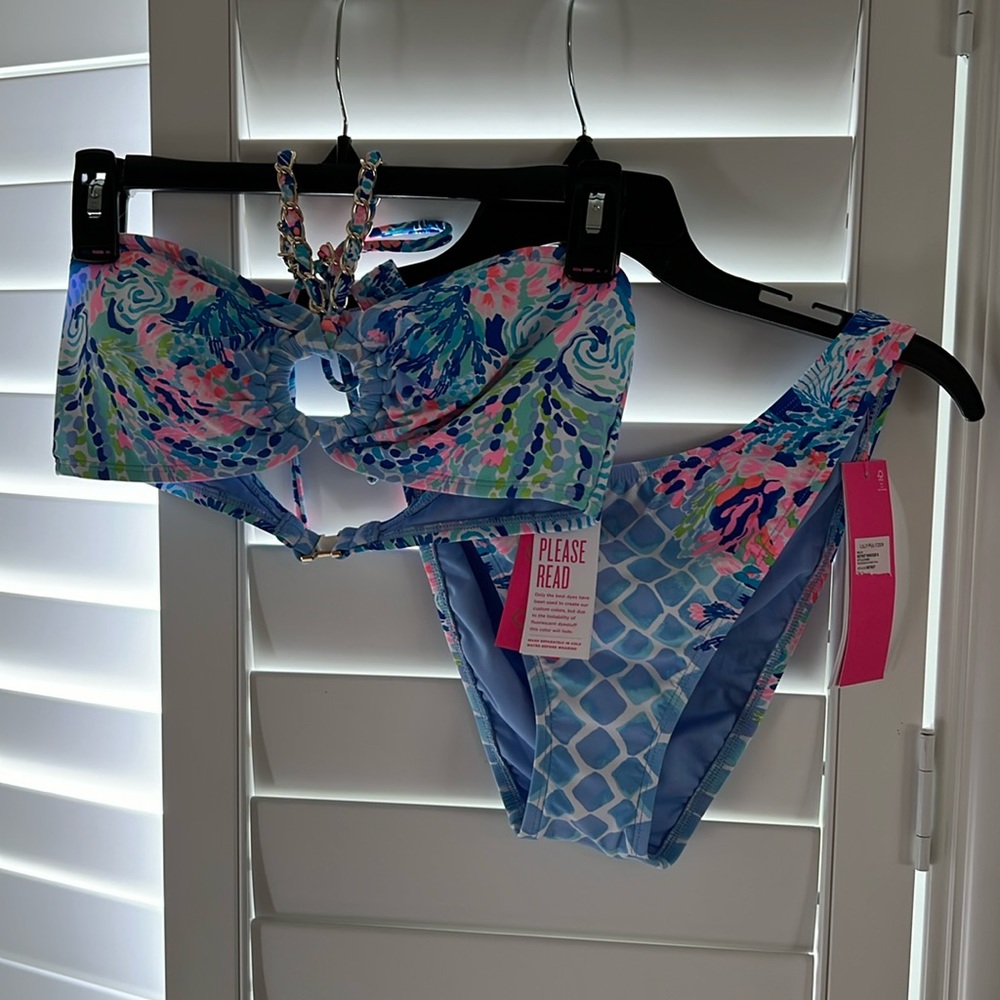 Lilly Pulitzer Rathia Bikini Top & Pico High Cut Bottom Swim in Hidden Treasure - Picture 2 of 11